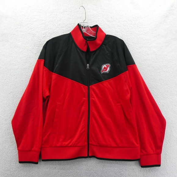 G-III 4Her Jackets & Blazers - G-III Jacket Womens Medium‎ New Jersey Devils Red Black Rhinestone Full Zip NHL